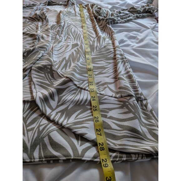 CHICO'S Travelers Jacket Top Women's M/8-10 Slinky Stretch Khaki Leaf Print $118 - Picture 11 of 11